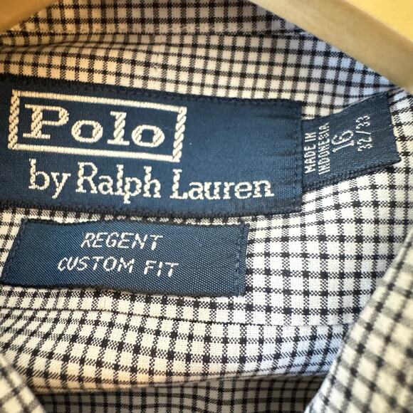Polo by Ralph Lauren Men's Regent Custom Fit Dress Shirt Size 16 32/33 Checkered - Picture 6 of 10